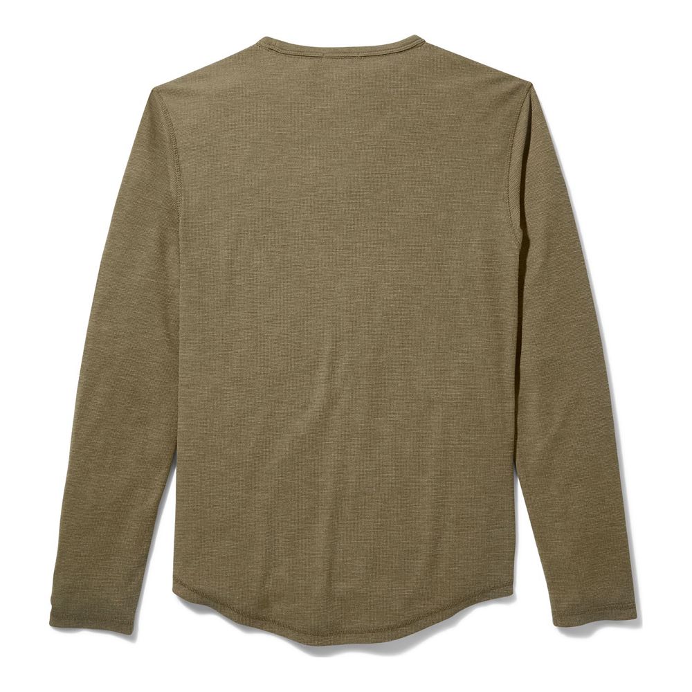 Timberland Πουκαμισα Ανδρικα Ελιά - Dyer River Slim-Fit Long-Sleeve Waffle-Knit - Greece 7854210-NT